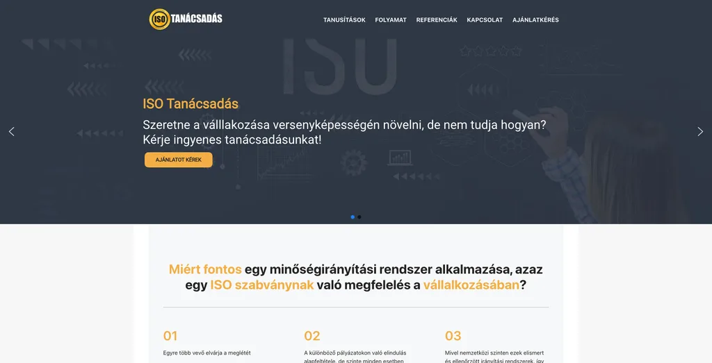 Screenshot of the isotanacsadas.com website we built
