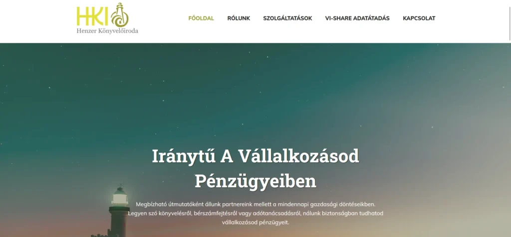 Screenshot of the erdkonyveles.hu website we built
